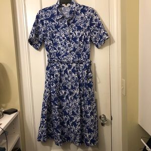 Boden Navy and White Cotton Poplin Dress size 6